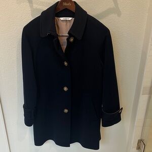 Navy Pea Coat with Gold Buttons